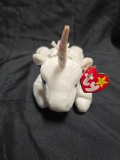 Ty Beanie Baby Mystic the Unicorn Irredescent Horn Yarn Mane  Tail Born In 1994