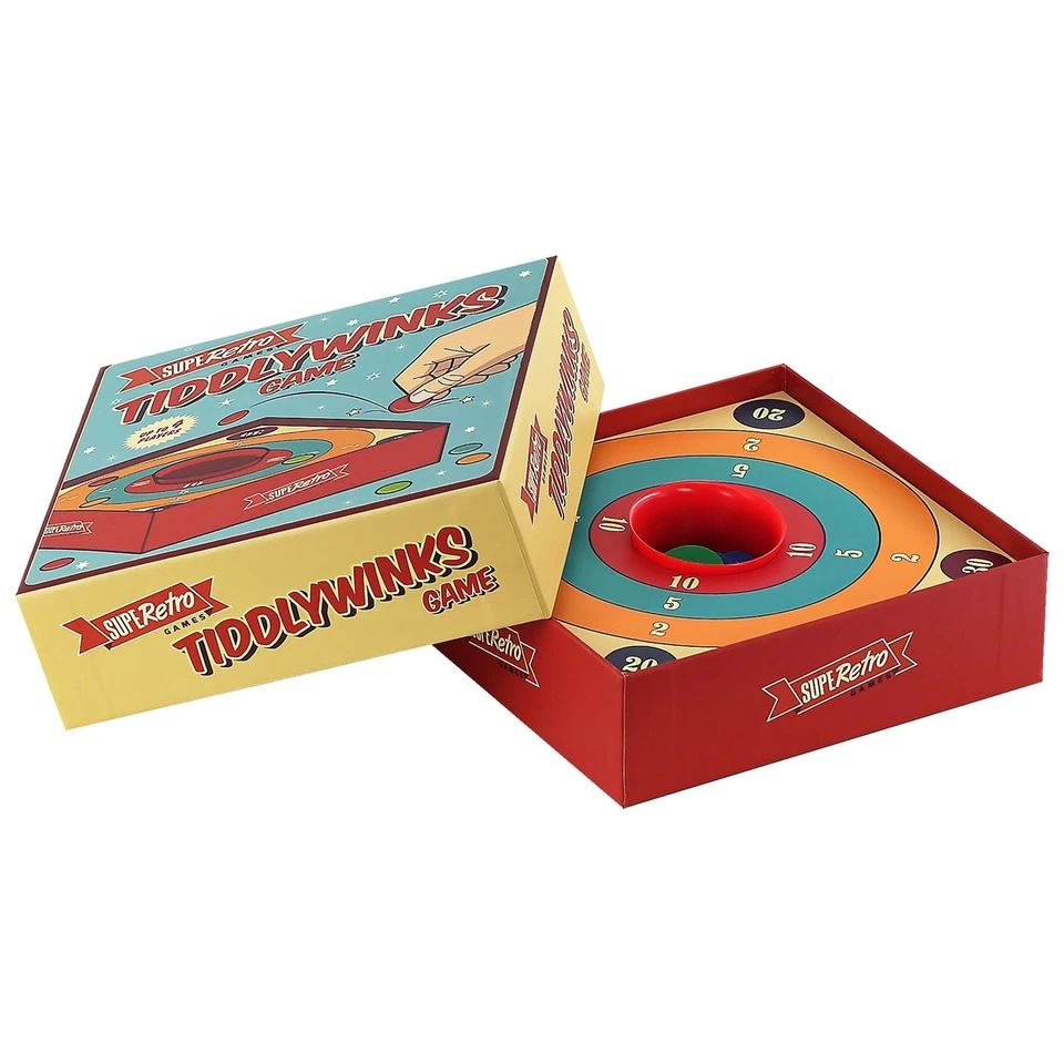 Traditional Tiddlywinks Classic Family Game Retro Skill Tiddly Game 4 Players - Image 3 of 4