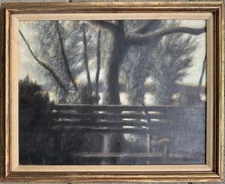 American School  Original Painting Art Symbolist Tonlism Landscape