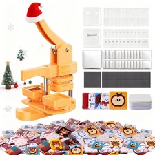 -Square-Button-Maker-Machine, 50mm/1.97 inch Fridge Magnet Button Maker Kit, ...