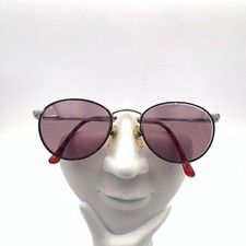 Vintage Savy Eyes 86 Brown Gray Metal Oval Sunglasses FRAMES ONLY Korea