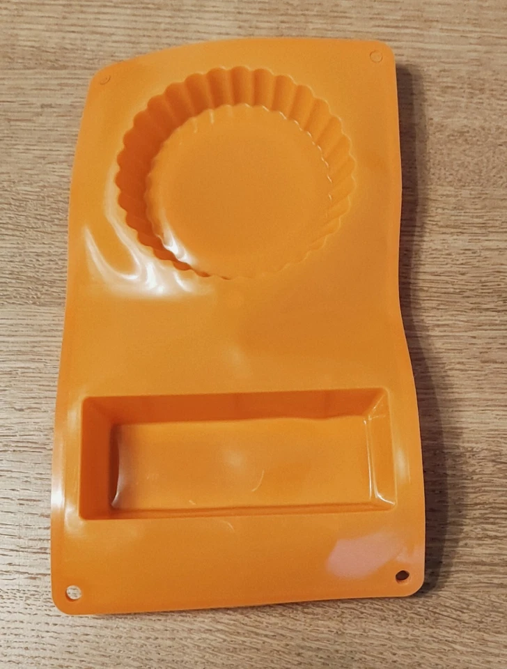 Flexi'moules double en silicone - Rectangle / Entremet - Orange - Photo 2/3