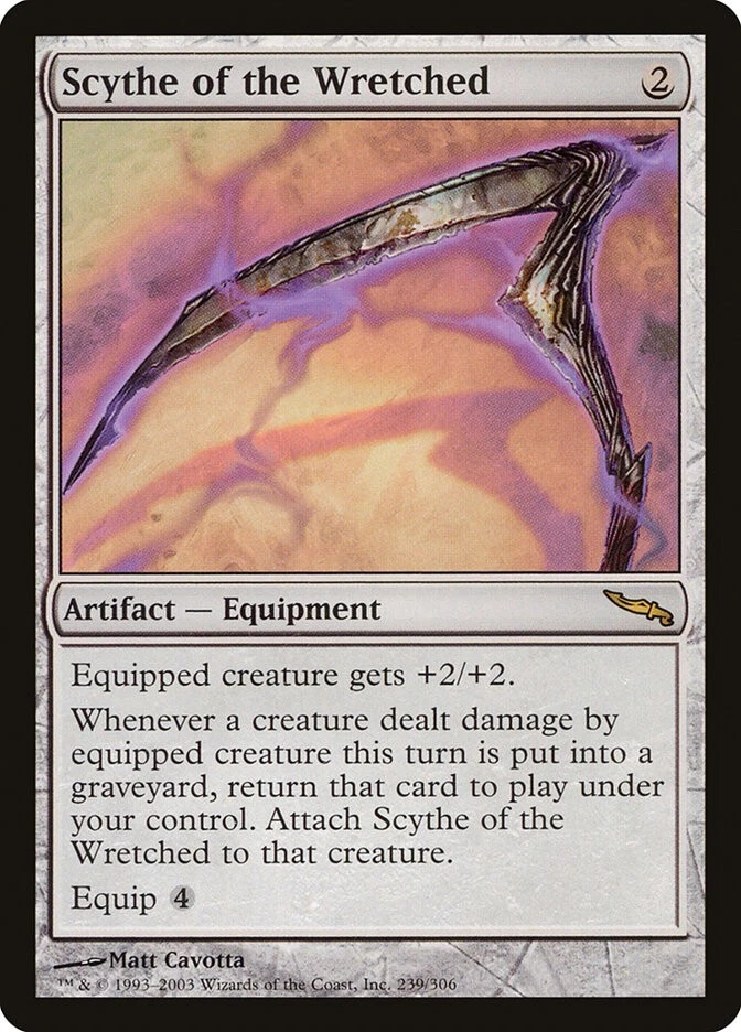 MTG Scythe of the Wretched Mirrodin Japanese Near Mint Foil - Image 2 of 2