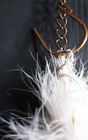 Dress it Up! New 5   1/2 FEET  white marabou feather scarf boa gold tinsel — photo 4