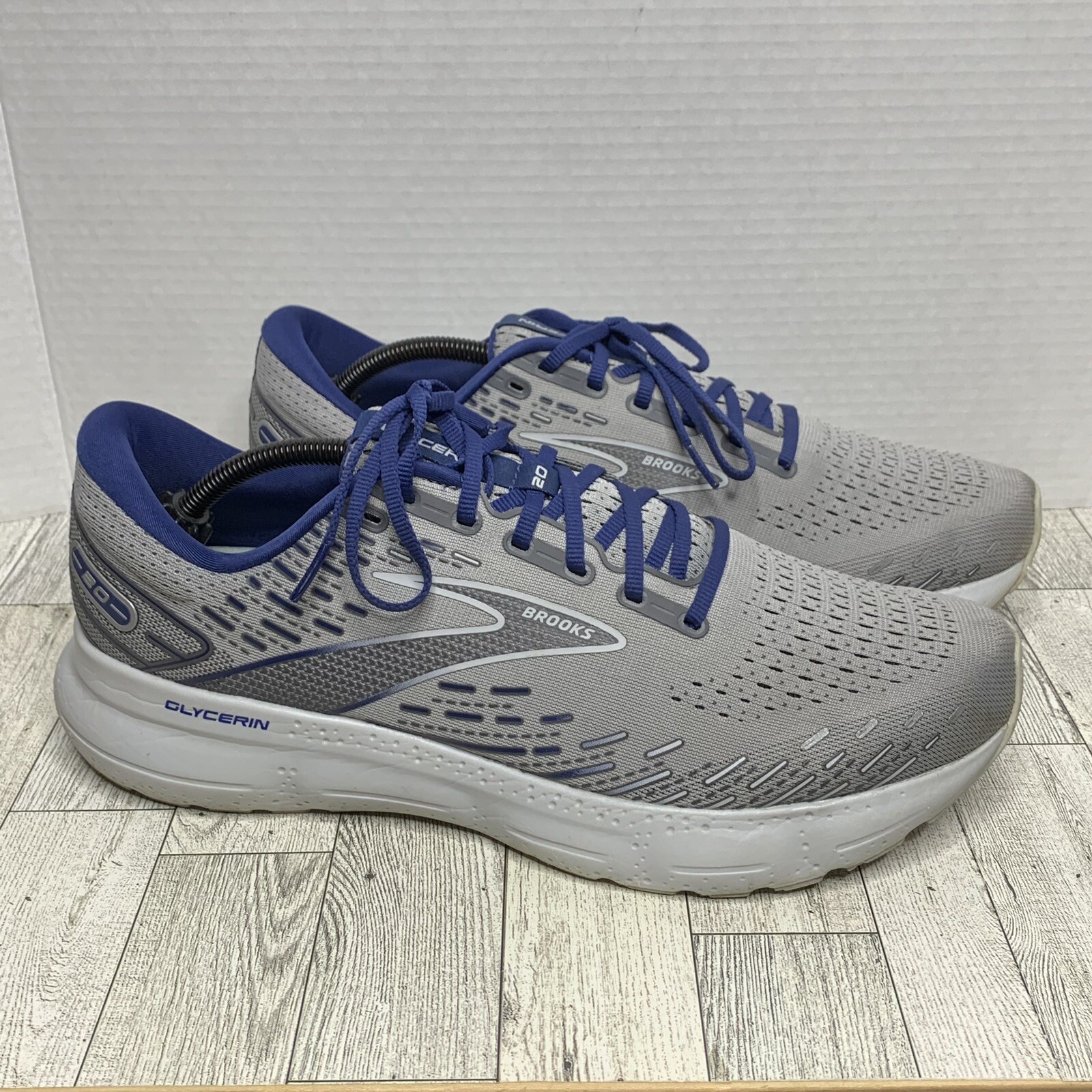 Sz 13D Brooks Glycerin 20 running sneakers men’s alloy/gray/blue