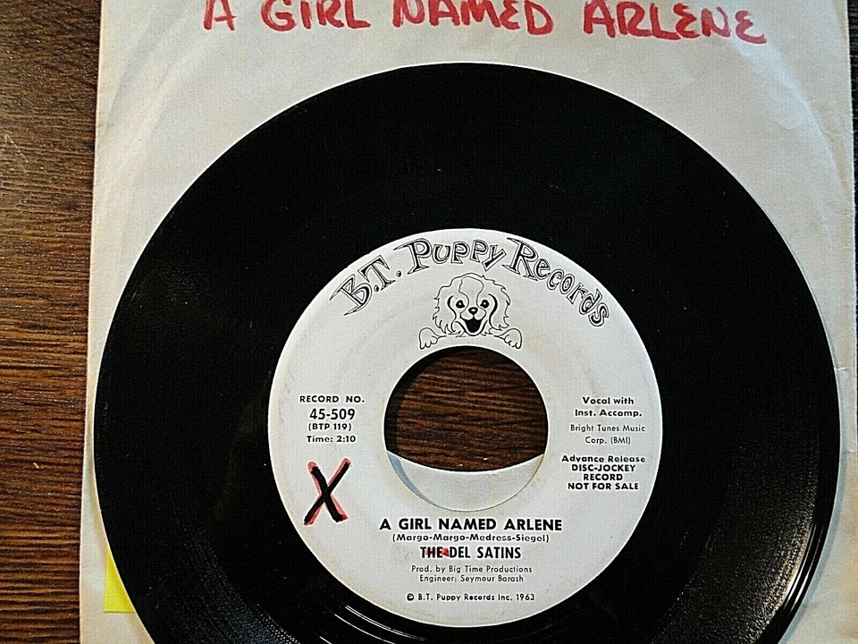 A Girl Named Arlene b/w Sweets For My Sweet - DEL SATINS  VG+, DJ PROMO, DOO WOP Foto 4 de 4