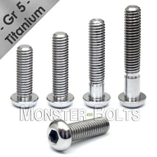 M4 x 0.70 Titanium Button Head Socket Cap Screws - Grade 5 Ti6Al4V, Metric, ISO