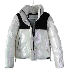 Kendall + Kylie Topeka Colorblock Puffer Coat Women's Size Medium -nwt