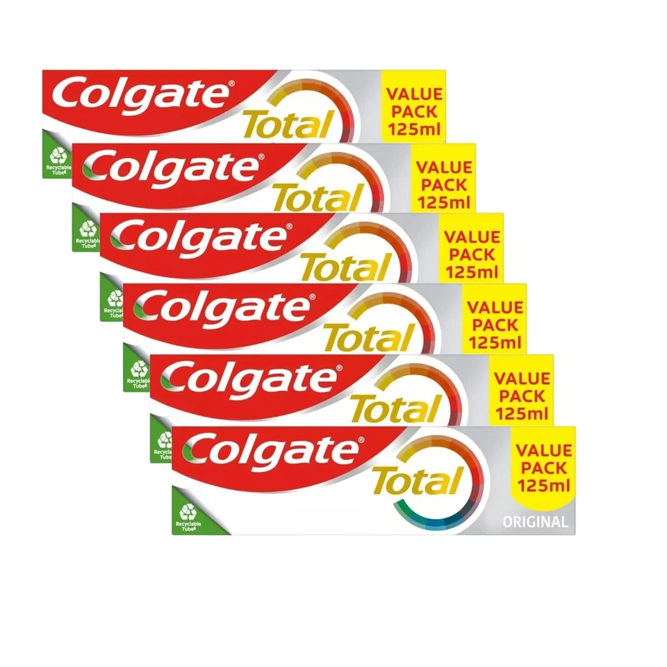 COLGATE TOTAL ORIGINAL 6 X 125ML TOOTHPASTE, 24HR ANTIBACTERIAL