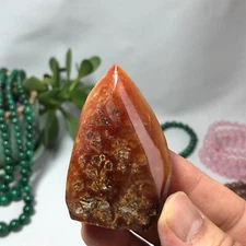 67g TOP MADAGASCAR NATURAL Red Agate QUARTZ CRYSTAL Freeform The torch A8604