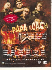 Papa Roach 2000 Ad- Broken Home Advertisement WXRK WRZX KROQ WXTB KEGL KRXQ KCXX