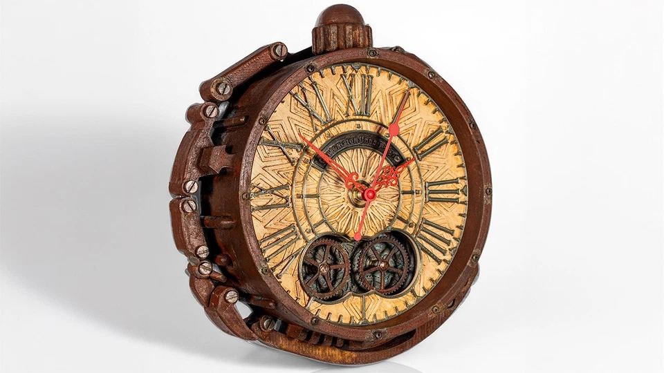 Automaton Alchemy Handcrafted Wall Clock Moving Gears Nautical Loft Steampunk - Image 3 of 4