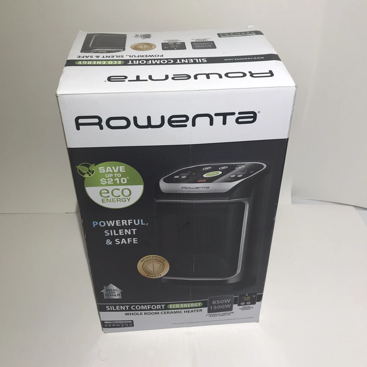 Rowenta SO9276 Silent Comfort Electronic Ceramic Heater with Eco-Mode,  215-Sq... | eBay