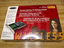 Belkin Wireless Desktop PCI Network Adapter - F5D6000t - New/Sealed Retail Box