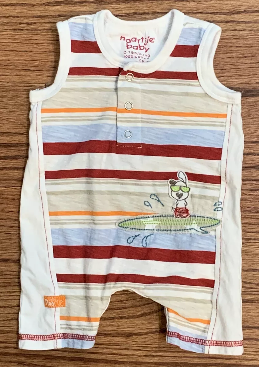 Naartjie Baby Boy Sleeveless Summer Romper Size NB 0 7 lbs Surf