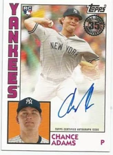 2019 TOPPS CHANCE ADAMS 1984 DESIGN ROOKIE ON CARD AUTOGRAPH #84-CA