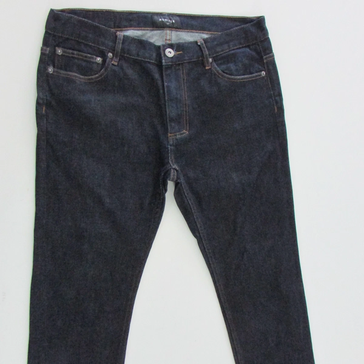 Huffer Jeans Mens Size W34 L28 Dark Blue Skinny Fit Denim Short length