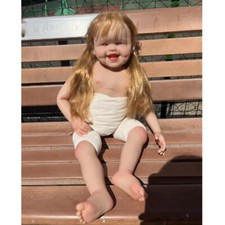 30inch Reborn Toddler Doll Kit Painted Unfinished Doll Parts Rooted Long Hair