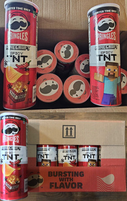 Pringles Minecraft Spicy TNT Limited Edition Potato Chips Case (14) 5.5 Oz. Cans