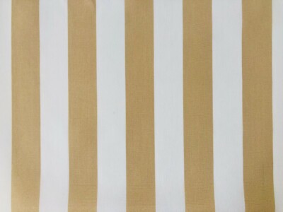 Beige & White Stripe DRALON Outdoor Teflon Upholstery Curtain Fabric 160cm Wide