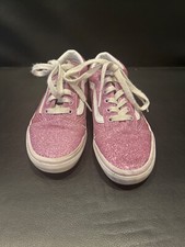 Vans Low "PINK SPARKLE" Girls' Glitter Pink Sz 3