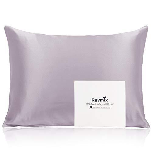 Ravmix Silk Pillowcase for Hair and Skin, 21Momme, with Hidden Zipper, Both-image