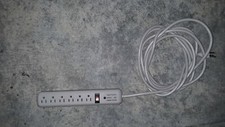 Compucessory 15' 6-Outlet Strip Office Surge Protector - 1080 J - 125 V CCS25103