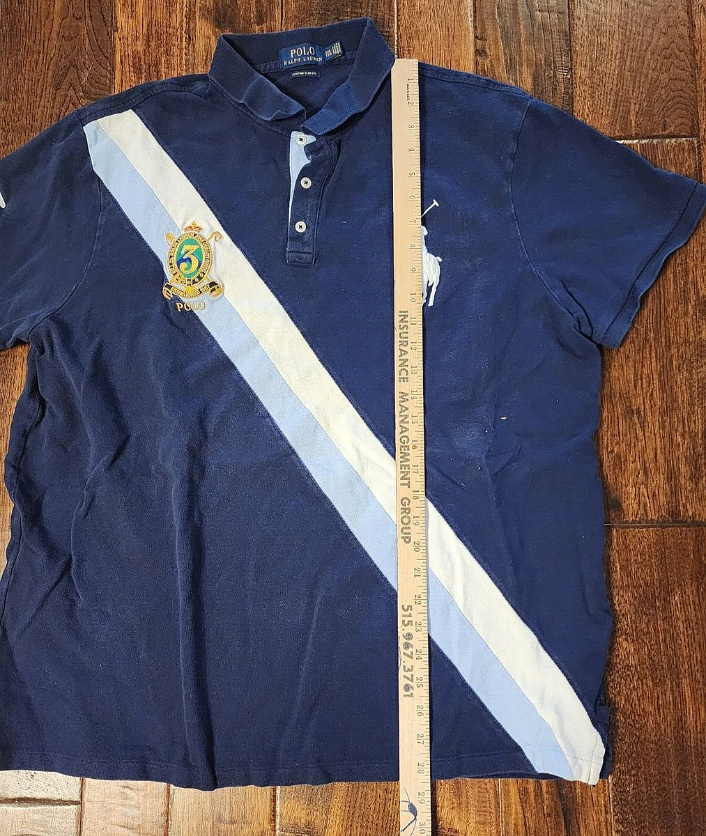 Ralph Lauren Polo crest pony color block diagonal stripe vtg XXL