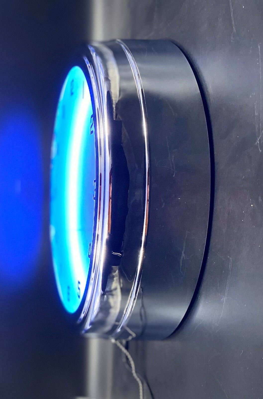 16" BMW Sign Blue Neon Clock Chrome Case Bavarian Motor Works Man Cave