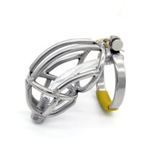 Stainless Steel Male Chastity Device Cage with Silicone Tube A143
