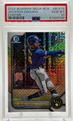 PSA 10 Jackson Chourio 2022 Bowman Chrome 1st Mega Box Mojo 