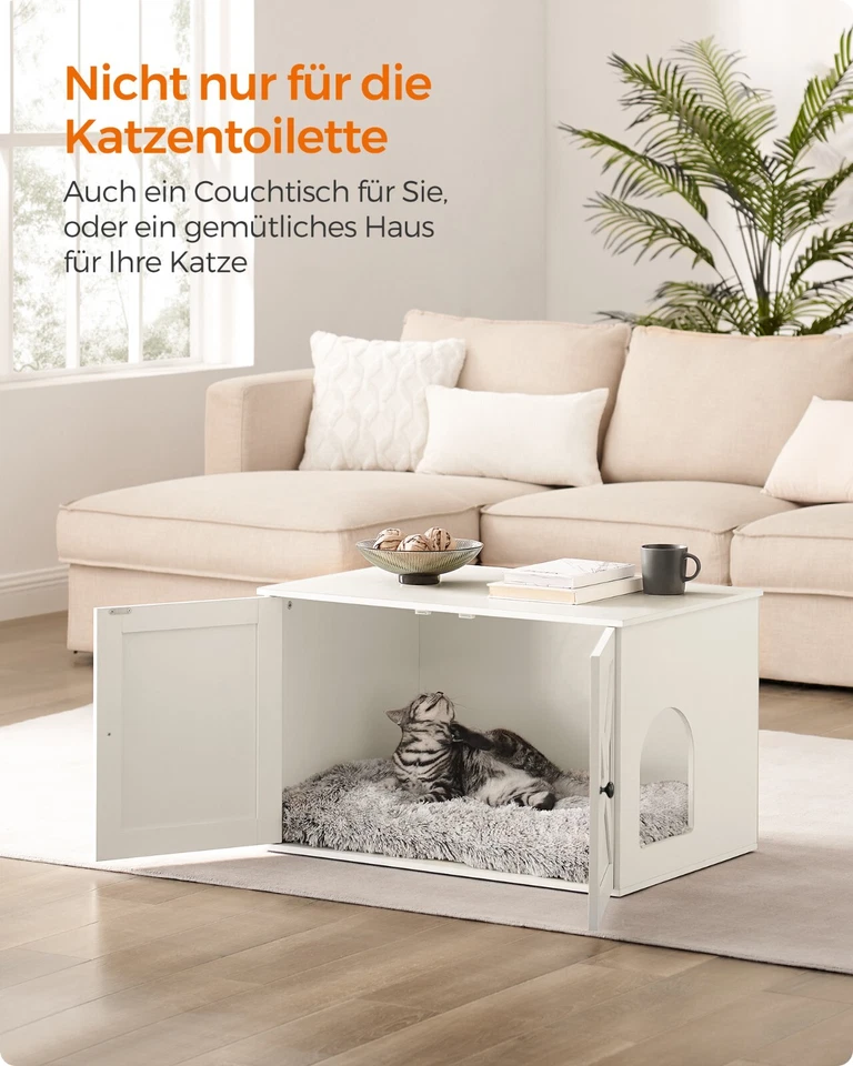 Katzenklo Schrank, Katzenhaus mit herausnehmbarer Trennwand PCLDE002W01 - Bild 3 von 4