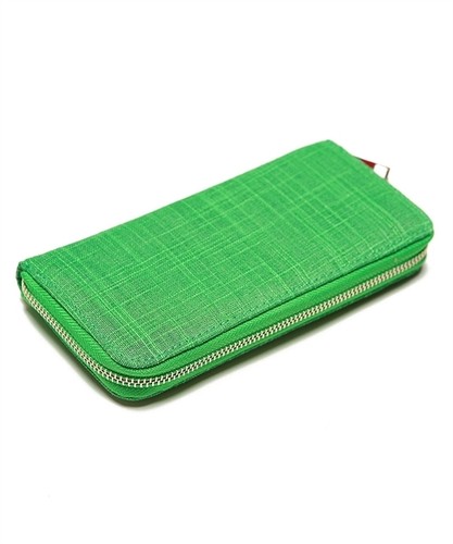 NEW LARGE 7.5"X3.5" MULTIPLE COLOR CANVAS SKIN ZIP AROUND ACCORDION WALLET NIB - Bild 2 von 2