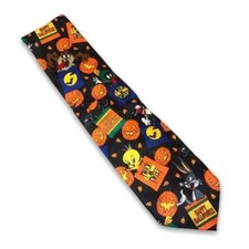 Vintage Warner Bros Looney Tunes Tie 1996 Halloween Tweety Taz Tie Bugs Bunny