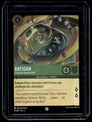 Disney Lorcana Rise of the Floodborn Ratigan Criminal Mastermind Foil 91/204