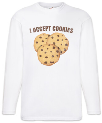 I Accept Cookies Langarm T-Shirt Computer Science Fun Geek Nerd Admin Coder