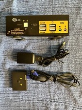 CKLau 4K 60Hz 2 Port Dual Monitor KVM Switch Displayport with Audio, USB 2.0 Hub