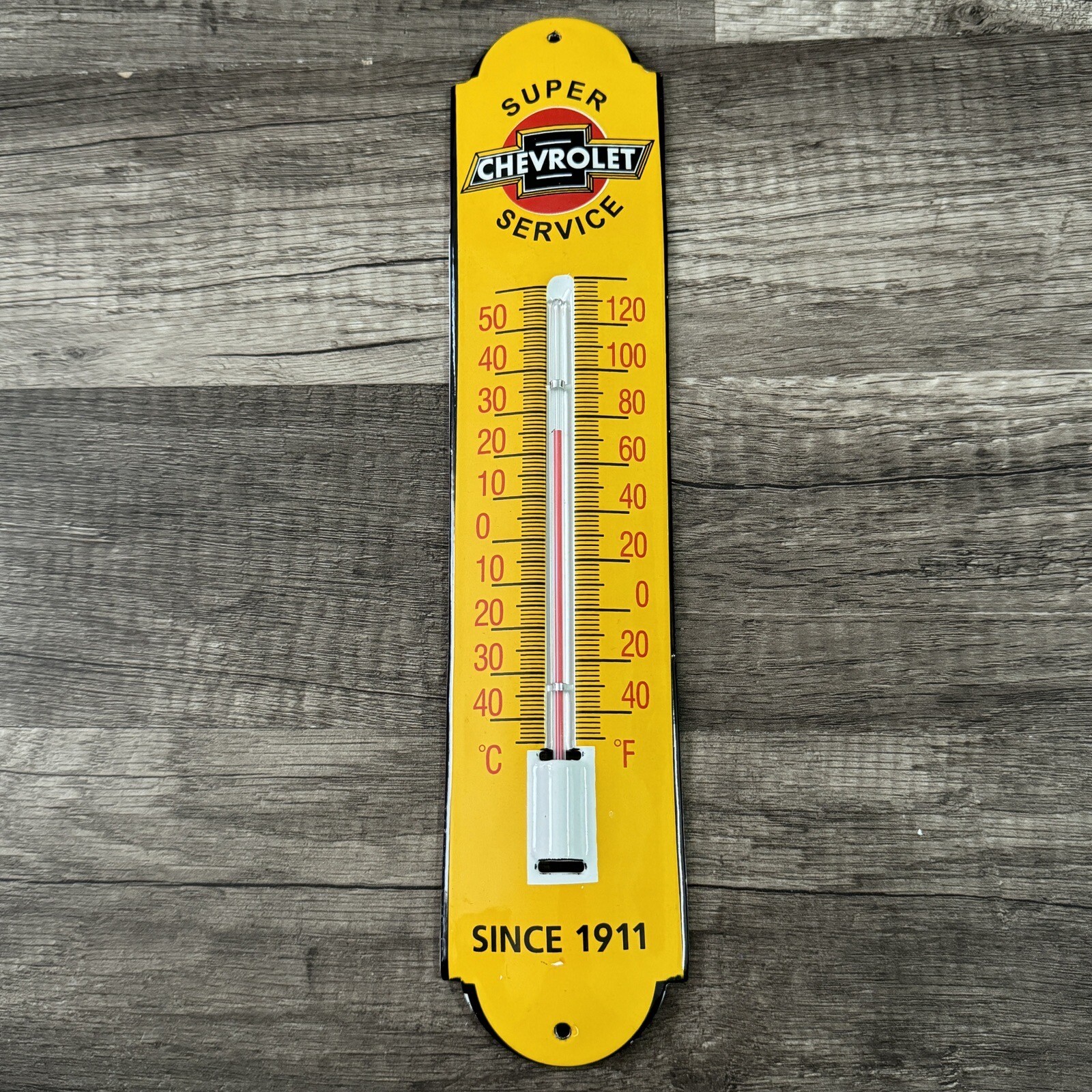 VINTAGE CHEVROLET PORCELAIN GAS OIL AUTO MOBILE DEALER SERVICE