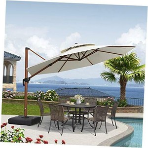 12ft Patio Umbrella Outdoor Round Umbrella Large Cantilever Umbrella Windproof Ebay