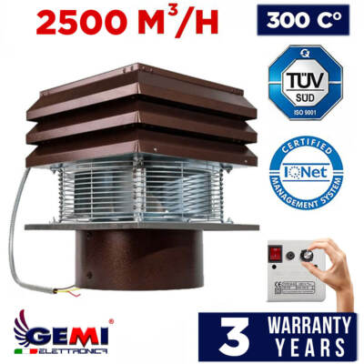 Extratores De Fumo Para Chaminés Redonda 30cm Ventilador Extrator De Fumos Gemi