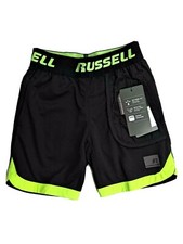 Russell Boys Athletic Media Shorts Black Dri Power Basketball sz 4/5 - 18 XS-XXL