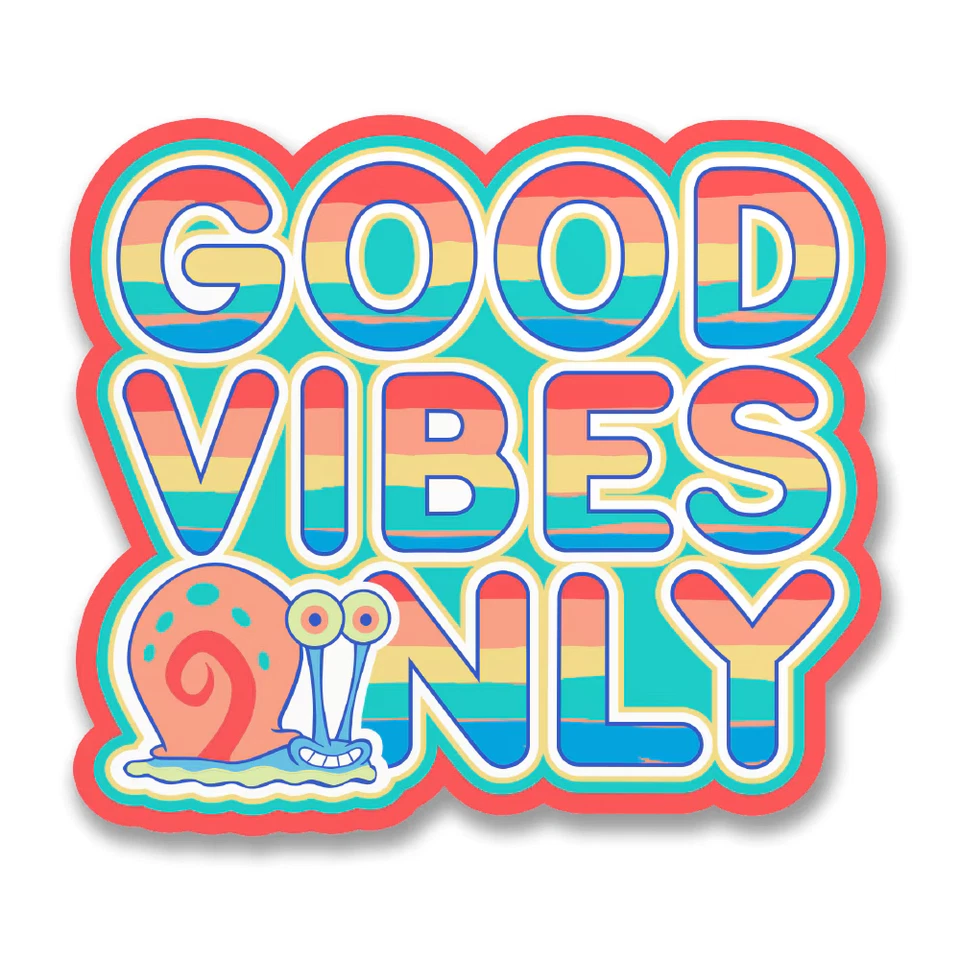 Spongebob Squarepants Schwammkopf Gary Good Vibes Only 8cm Sticker Aufkleber - Bild 1 von 2