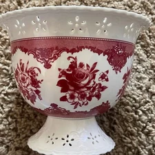 FTD Floral Vase Pedestal Planter Pierced Ceramic Decor Accent Piece