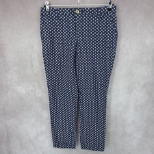 Tommy Hilfiger Pants Womens 6 Navy Blue Floral Pattern Skinny Leg Chino Trouser