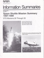 NASA Information Summaries Space Shuttle Mission Summary 1987-1989 STS 26-33