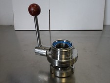 Scheibenventil Klappventil DN 40 G - KM Milchgewinde Edelstahl 1.4301 Kieselmann