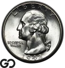 1942-D Washington Quarter, Solid Gem BU++