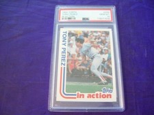 1982 TOPPS #256 TONY PEREZ IN ACTION PSA 10