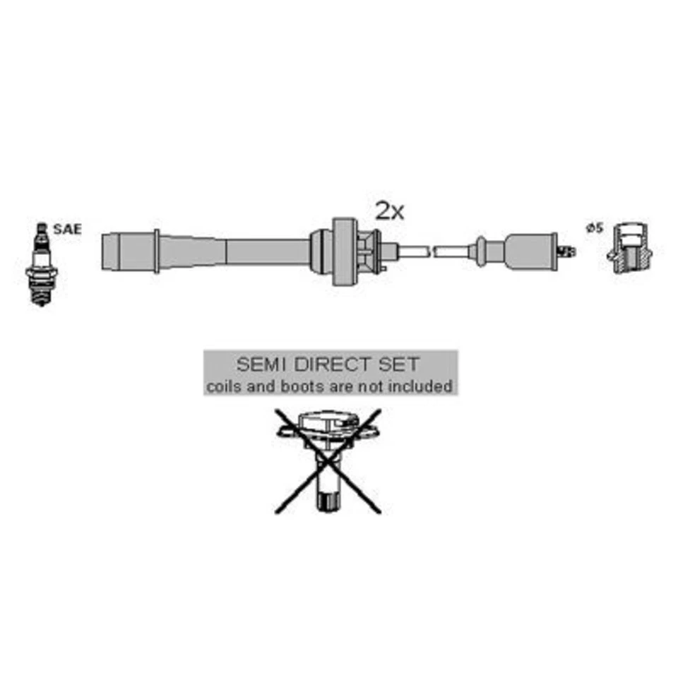HUCO Ignition Spark Plug Wire KIT Fits MAZDA 323 Etude MPV 1.9-2.0L 1999-2005 - Image 1 of 1