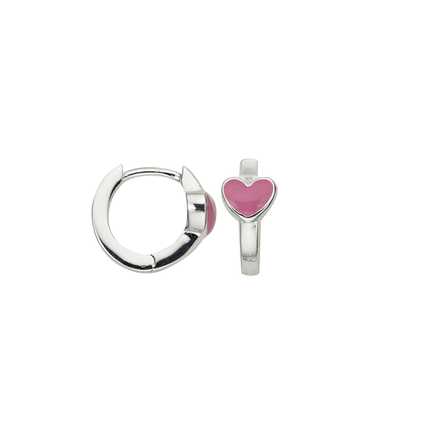 Cem Creolen Herz Lack / Pnk 2,0 Mm Breit 925/- Silber-image